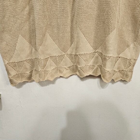 Stamp 10 Top Womens Cream Crochet Mesh Y2K Boho Size 10 Medium 100% Cotton - Picture 3 of 6